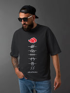 Men's Graphic Printed Oversized Cotton T-shirt : NARUTO ANIME AKATSUKI