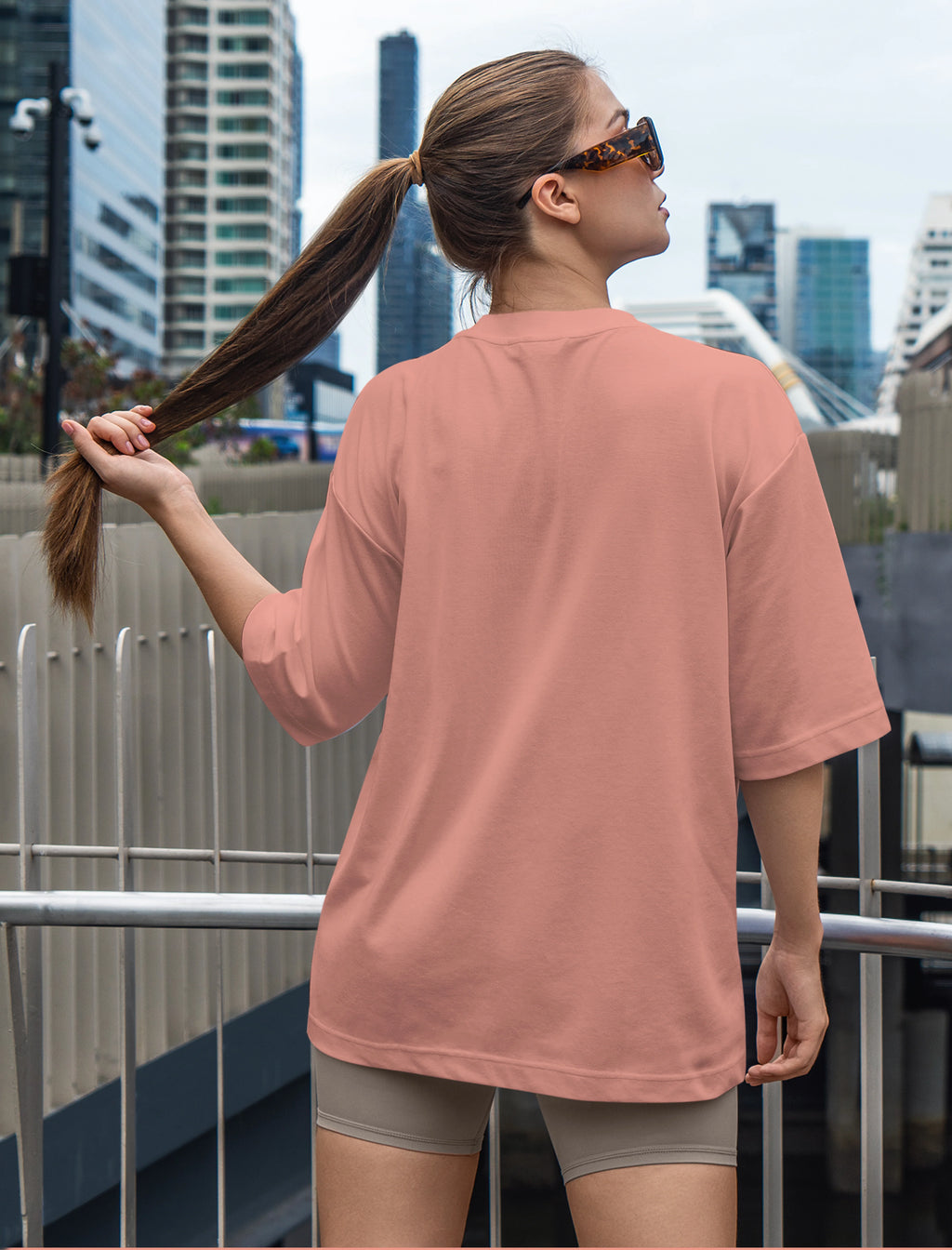 Women's Printed Mystical Soul Oversized Onion Pink Cotton T-shirt