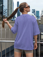 Women's She Believed Quote Printed Oversized Lavender Cotton T-shirt