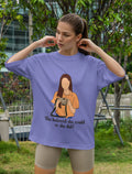 Women's She Believed Quote Printed Oversized Lavender Cotton T-shirt