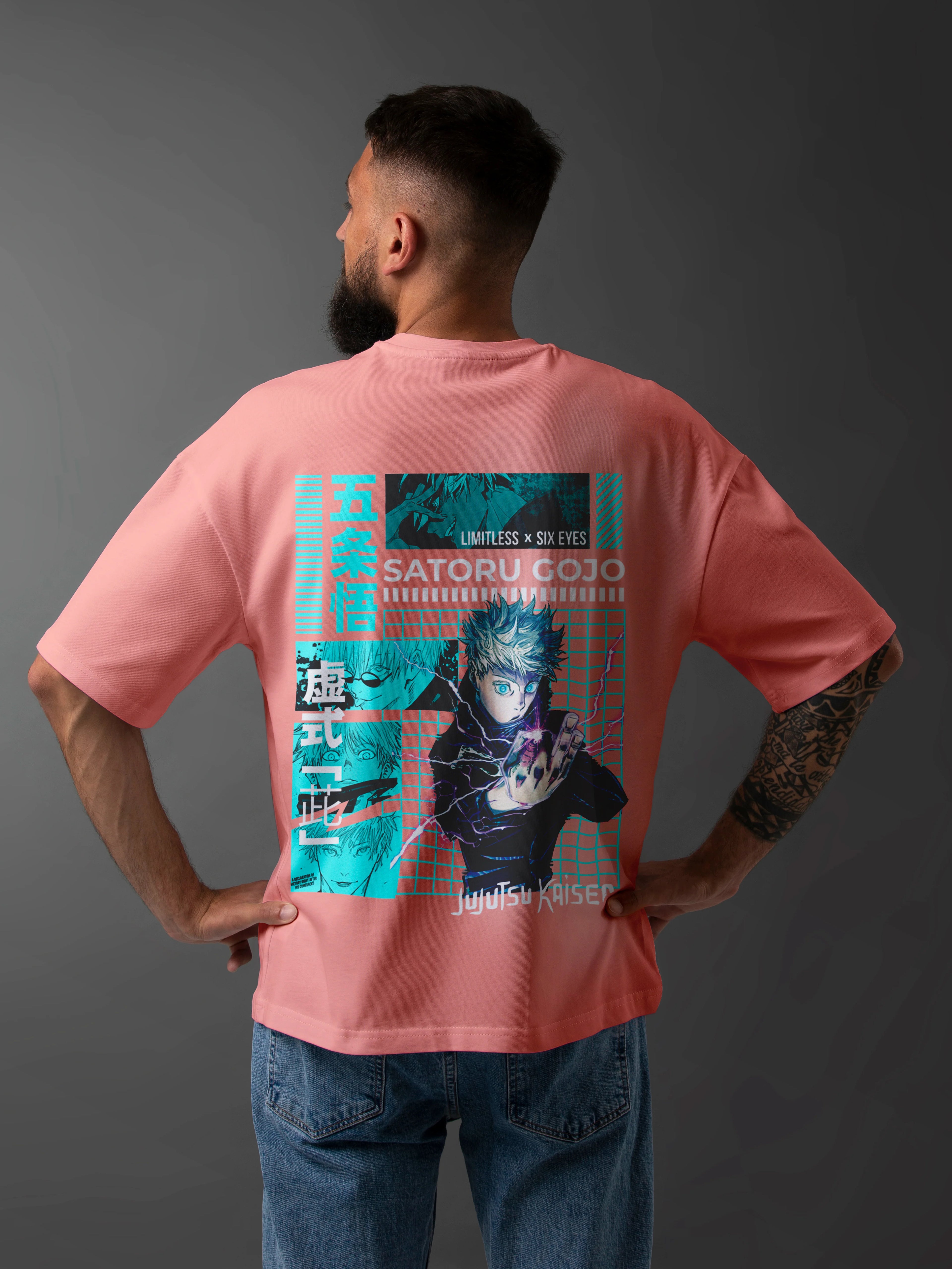 Men's Graphic Printed Oversized Cotton T-shirt: Jujutsu Kaisen Anime