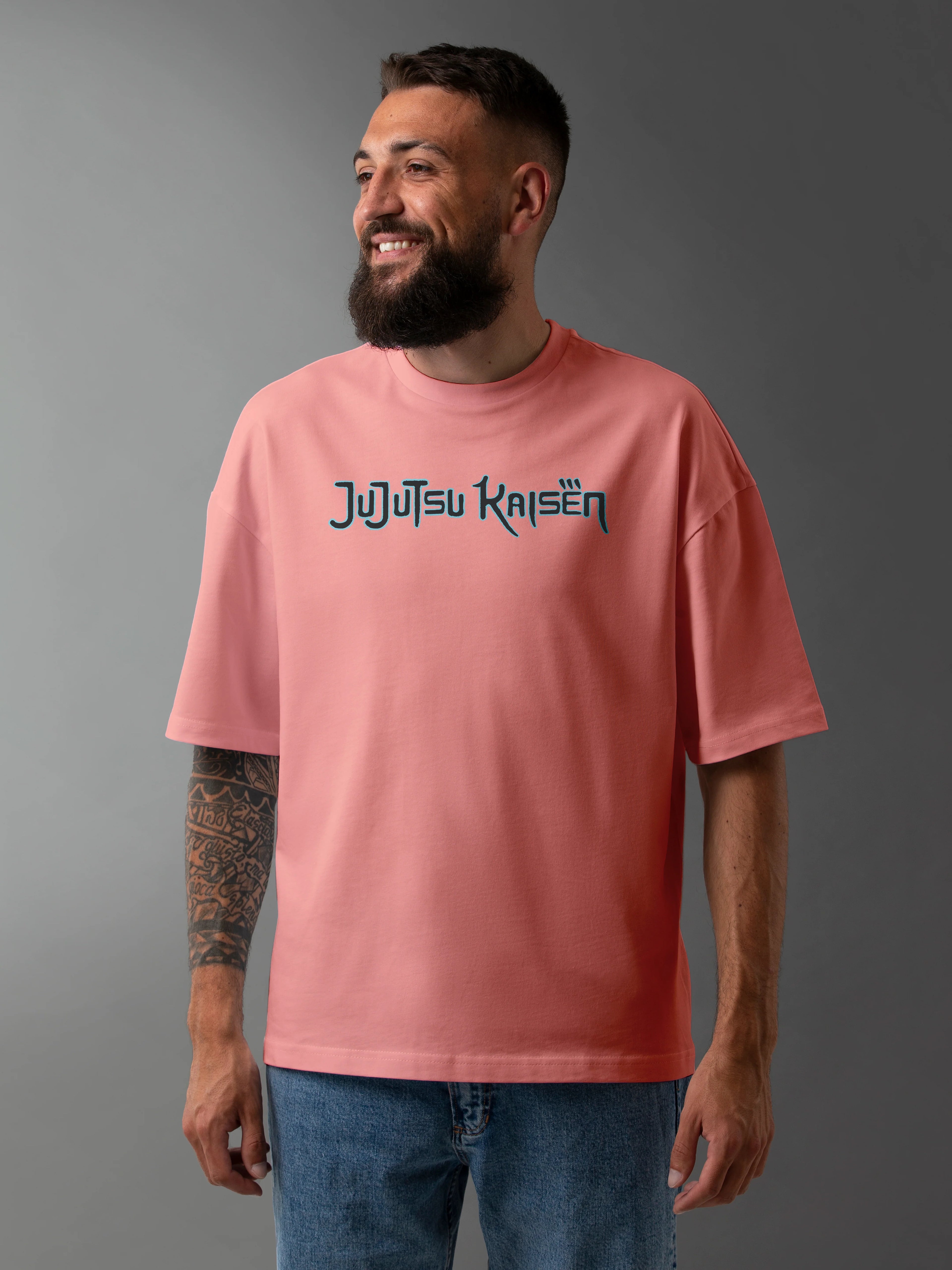 Men's Graphic Printed Oversized Cotton T-shirt: Jujutsu Kaisen Anime