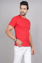 Men's Classic Solid Red Round Neck Tshirt