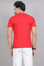Men's Classic Solid Red Round Neck Tshirt