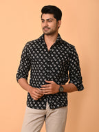 Men's Full Sleeves Classic Anchor Pattern Printed Cotton Shirt