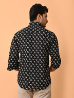 Men's Full Sleeves Classic Anchor Pattern Printed Cotton Shirt