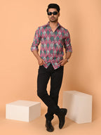 Men's Full Sleeves Vibrant Tapestry Paisley Printed Cotton Shirt