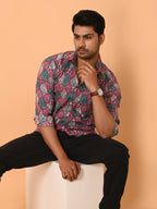 Men's Full Sleeves Vibrant Tapestry Paisley Printed Cotton Shirt