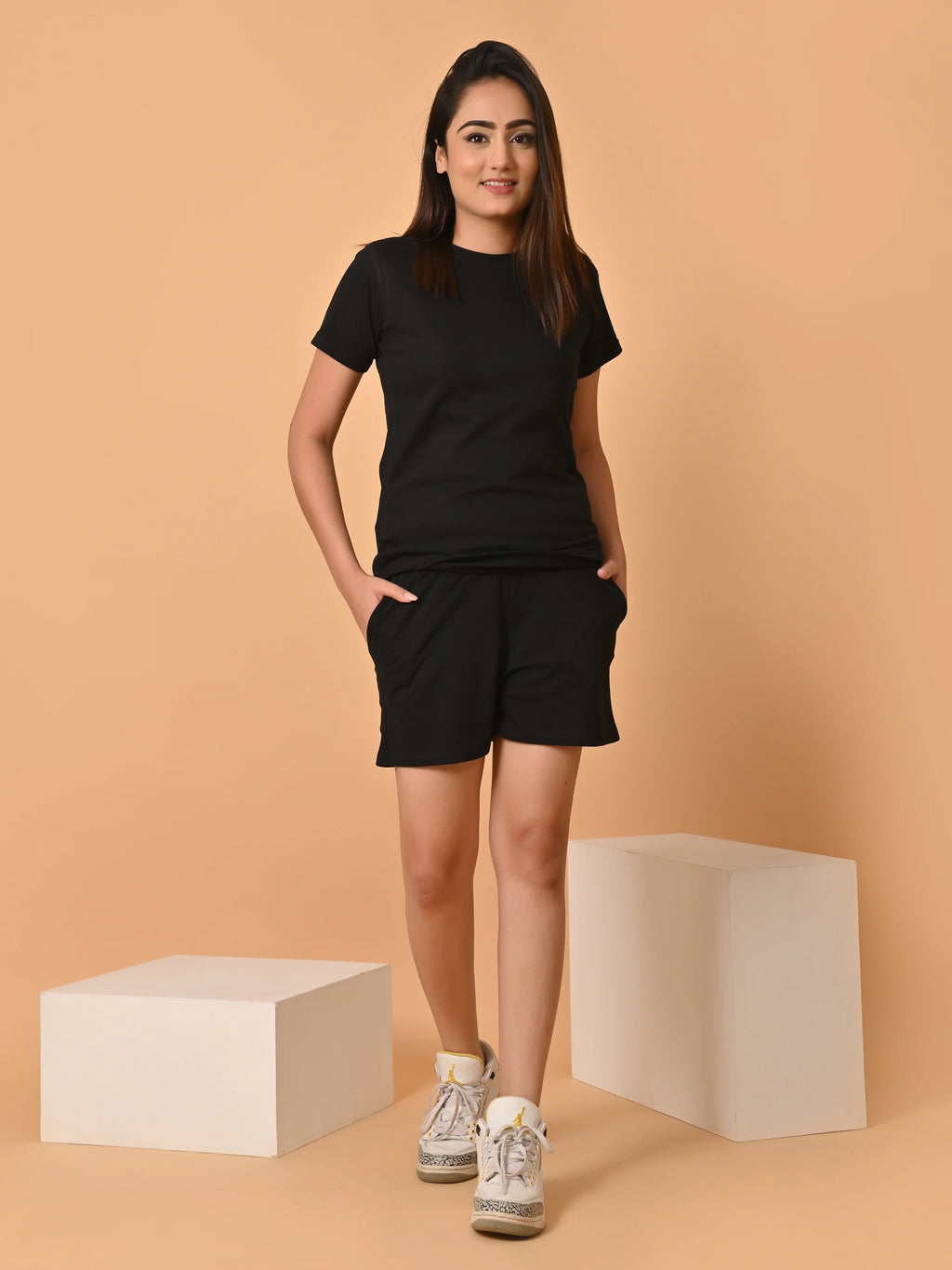 Women's Cotton Black Co-ord Set