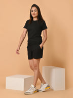 Women's Cotton Black Co-ord Set