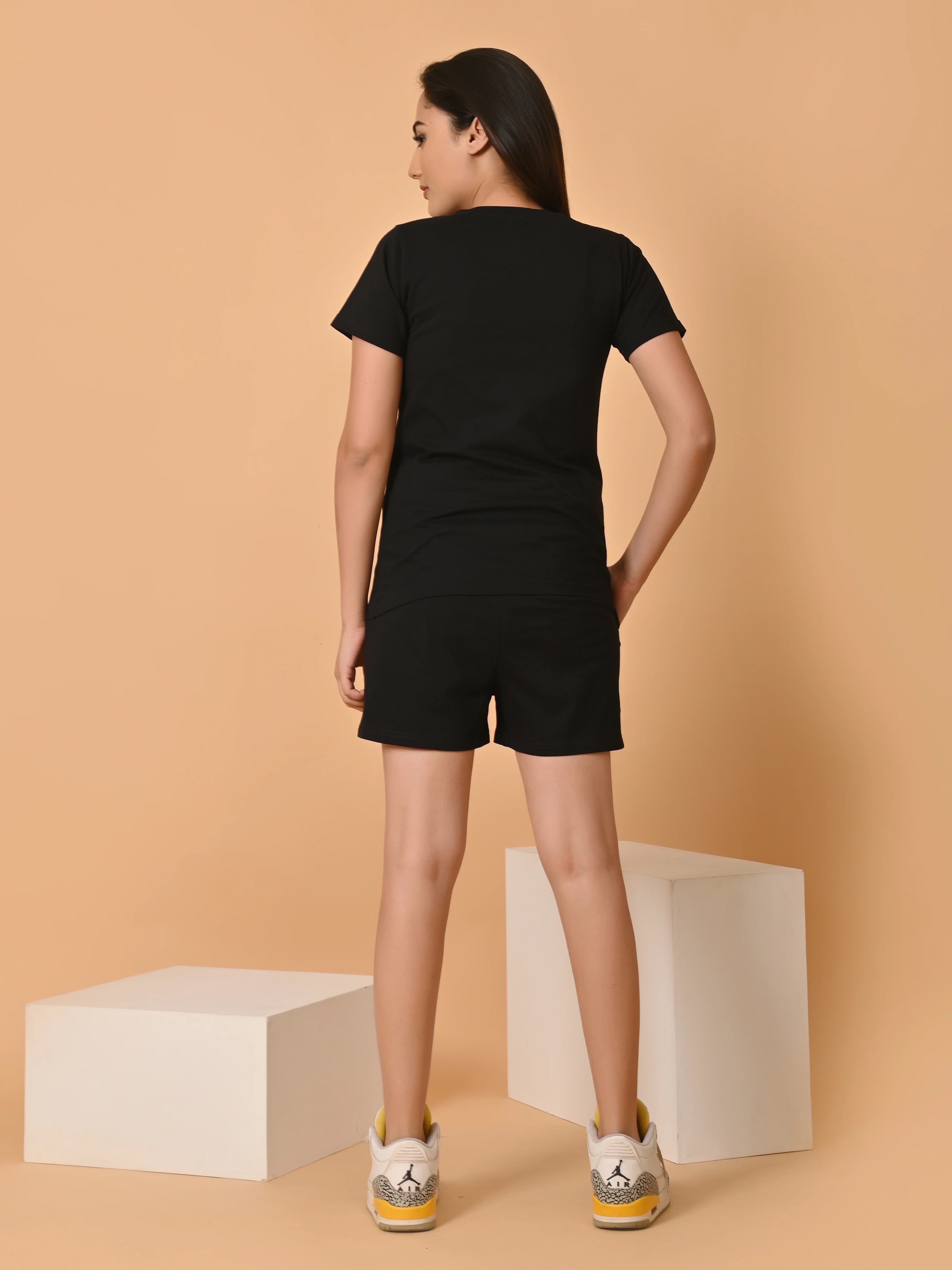 Women's Cotton Black Co-ord Set