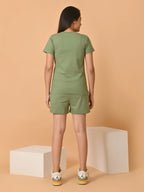 Women's Cotton Warm Green Co-ord Set