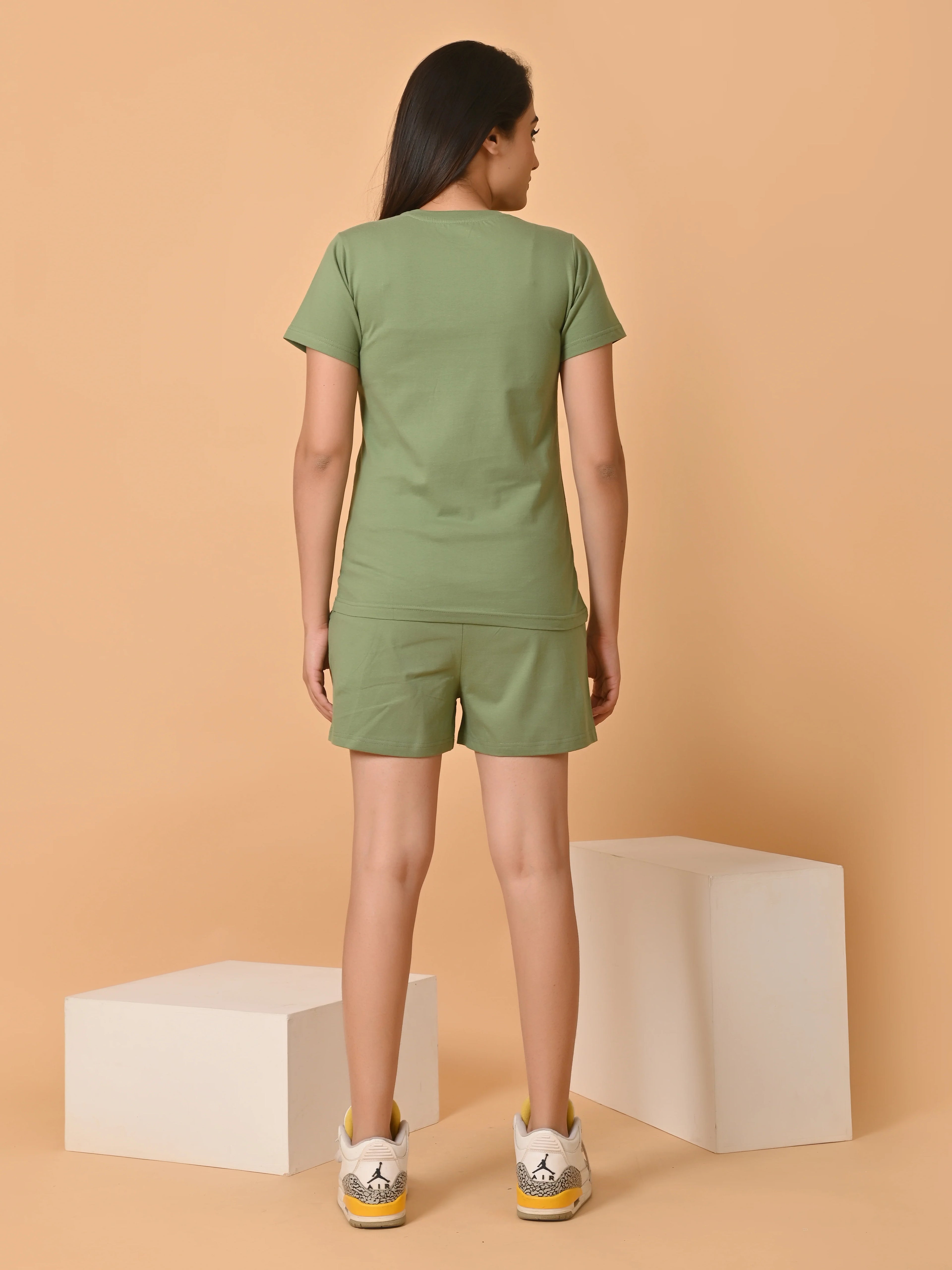 Women's Cotton Warm Green Co-ord Set