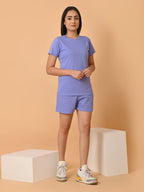 Women's Cotton Lavender Co-ord Set