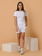Women's Cotton White Co-ord Set