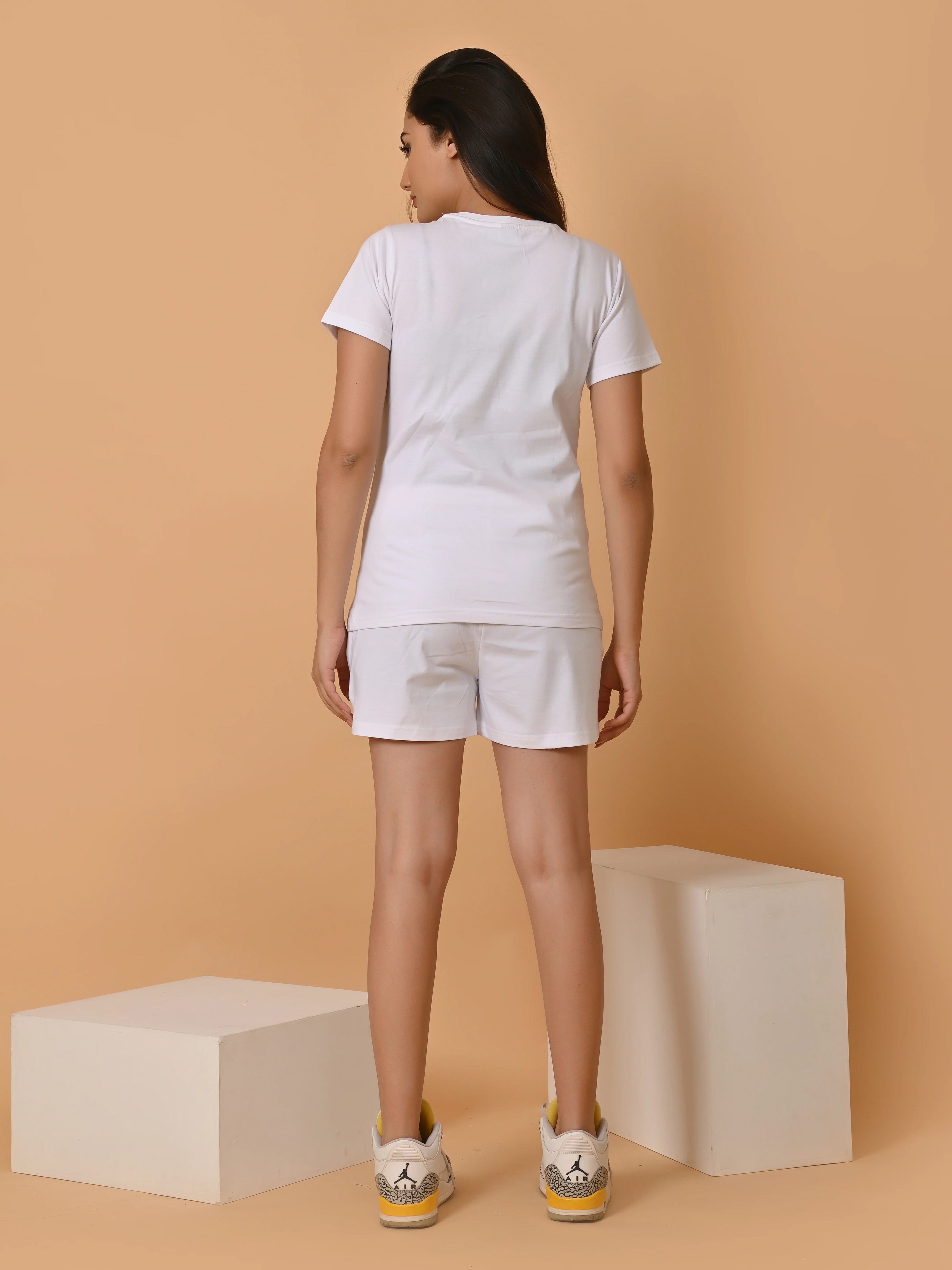 Women's Cotton White Co-ord Set
