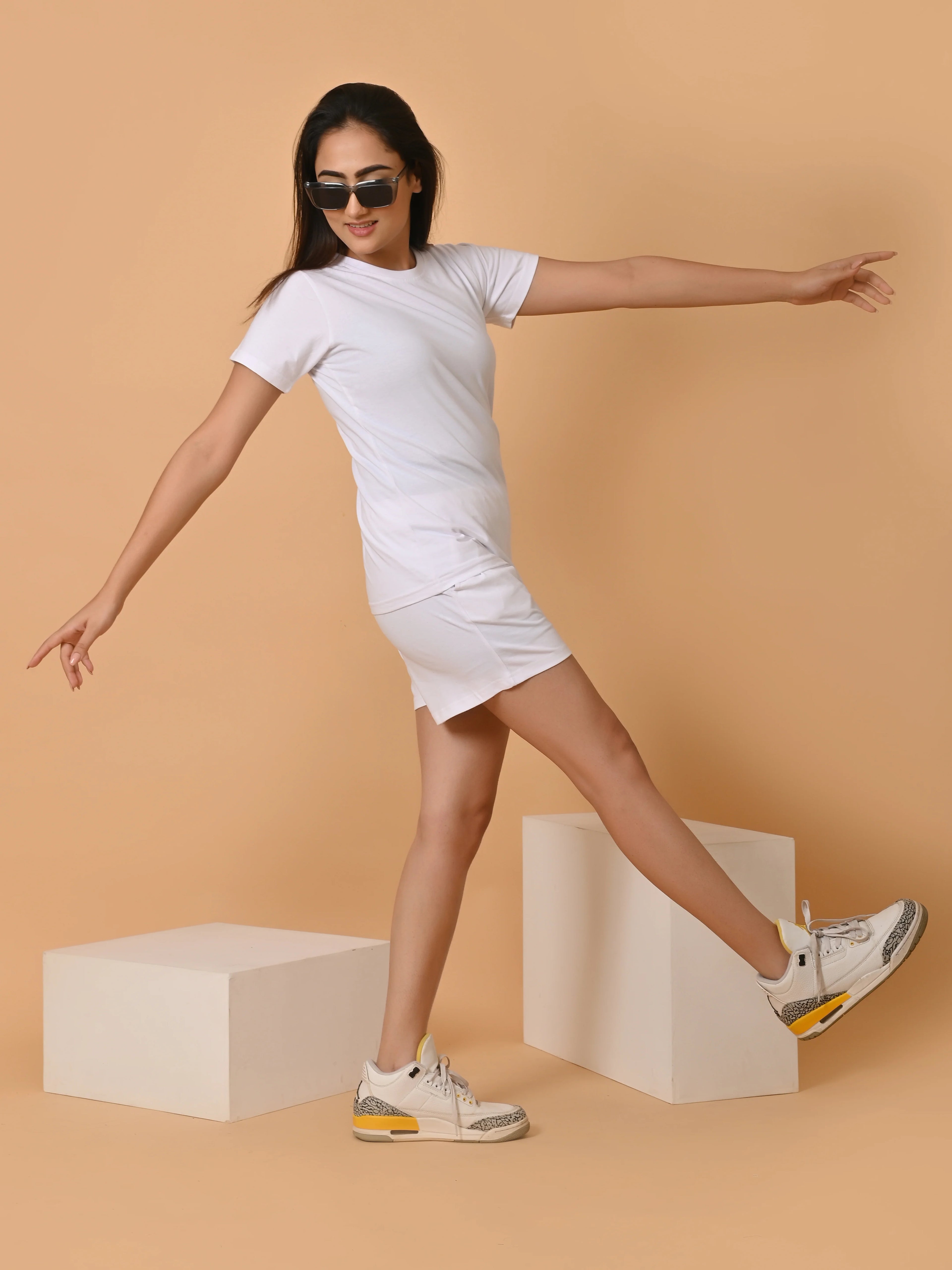 Women's Cotton White Co-ord Set