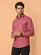 Men's Premium Satin Red Azure Knot Full Sleeves Printed Shirt