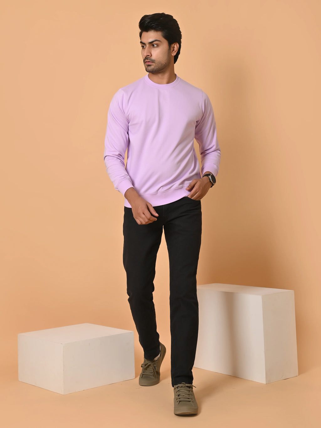 Men's Lavender Cotton Terry Sweatshirt
