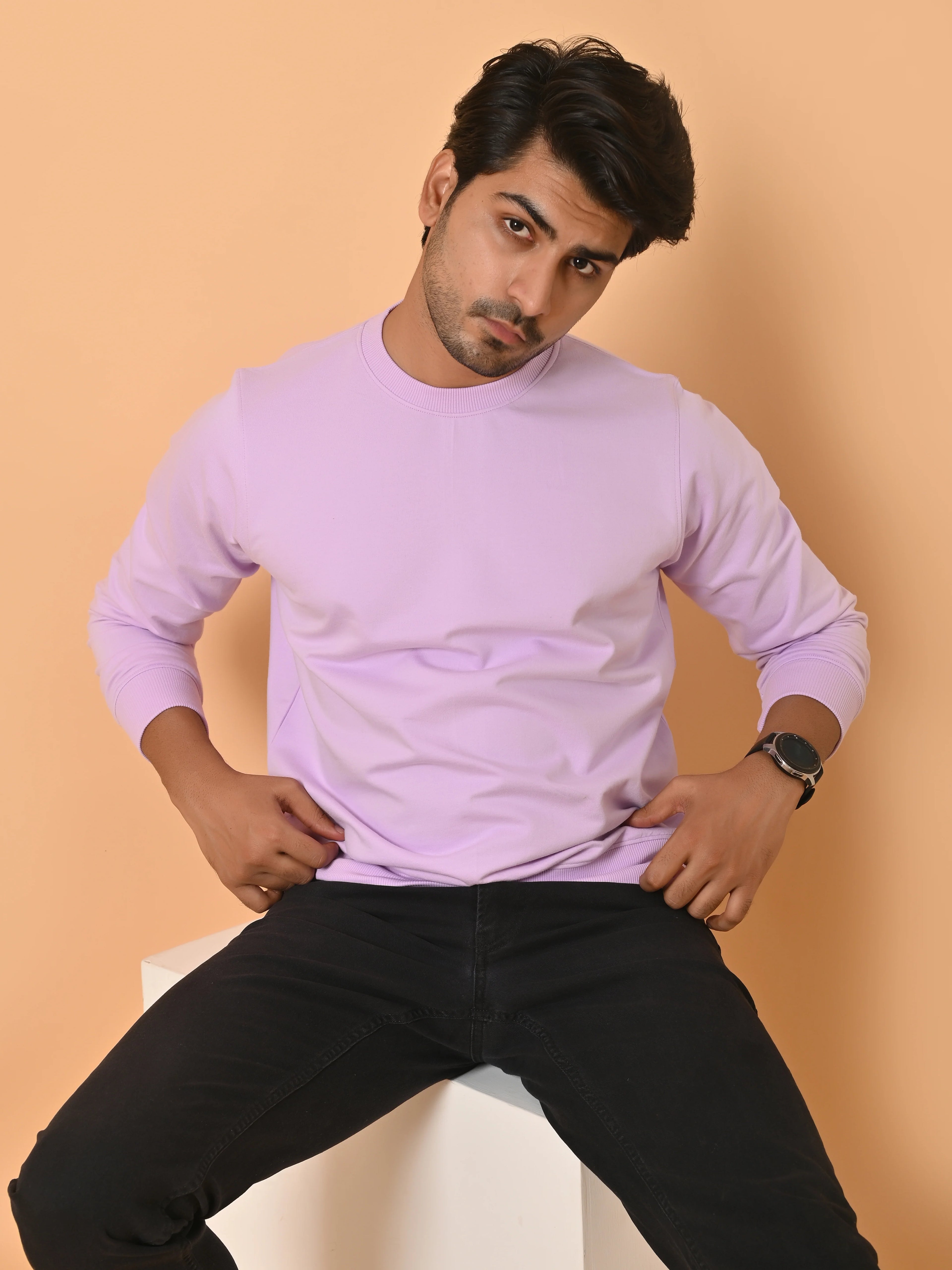 Men's Lavender Cotton Terry Sweatshirt