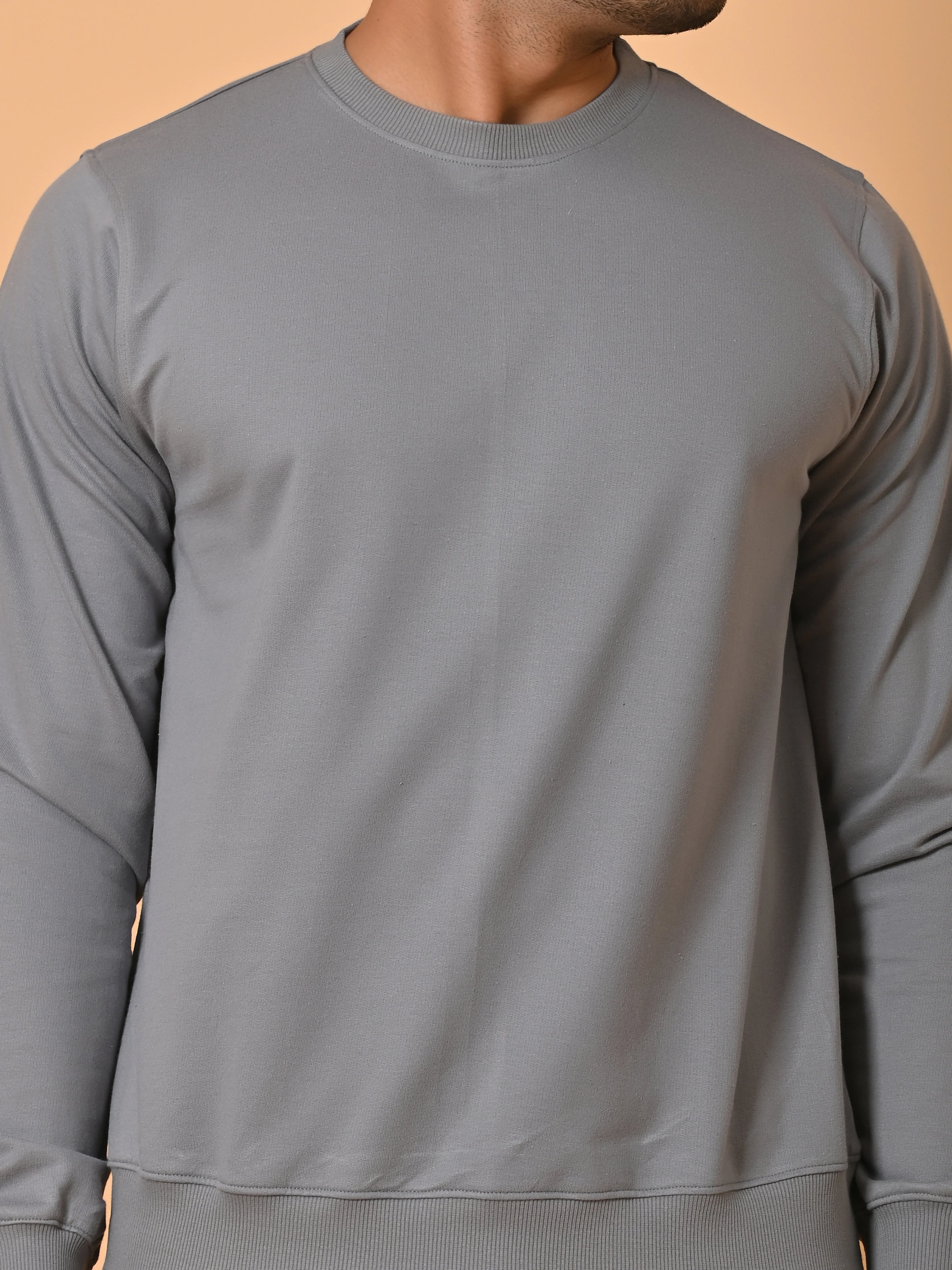 Men's Grey Cotton Terry Sweatshirt
