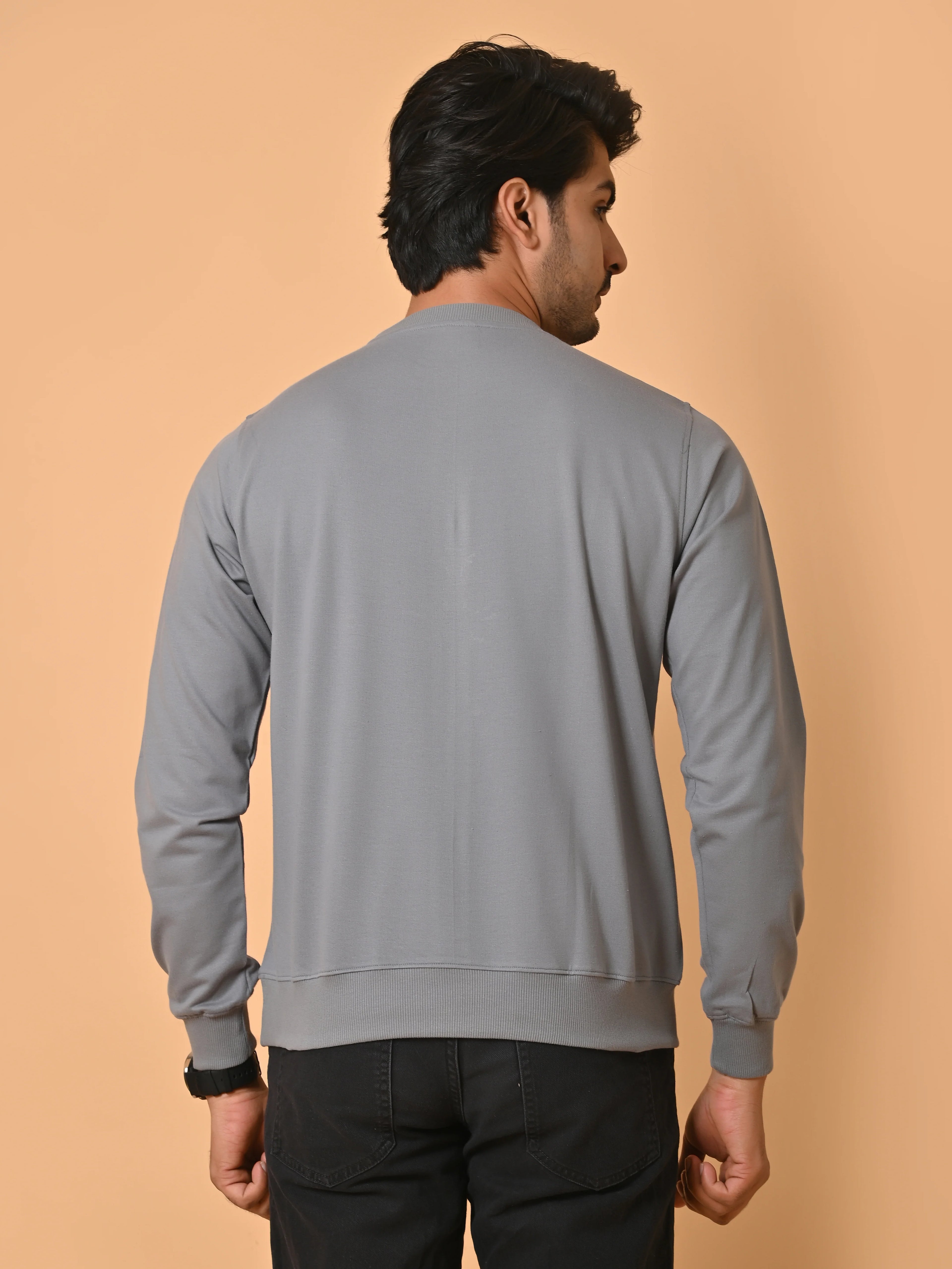 Men's Grey Cotton Terry Sweatshirt