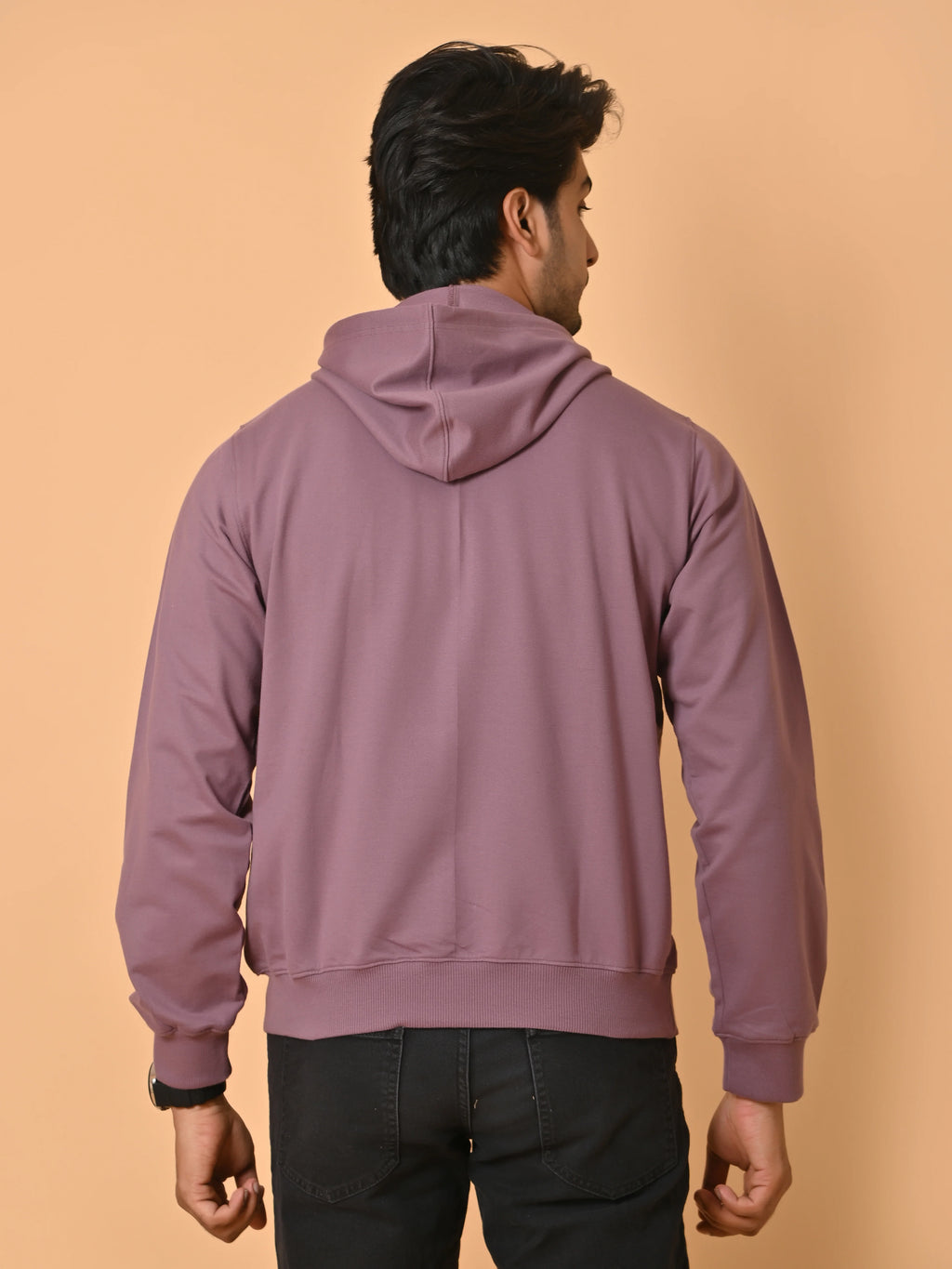 Men's Dark Lavender Cotton Fleece Hoodie