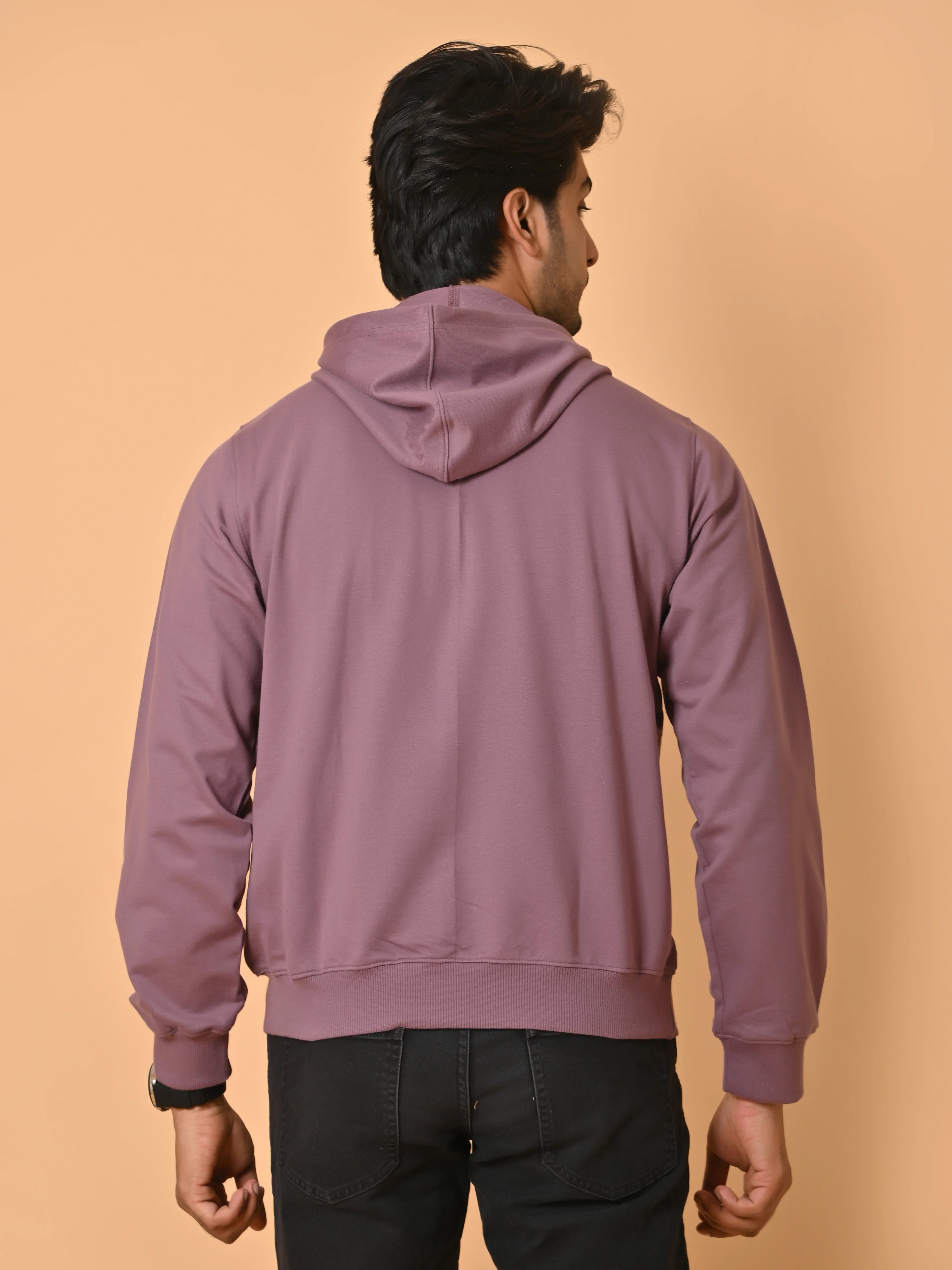 Men's Dark Lavender Cotton Fleece Hoodie