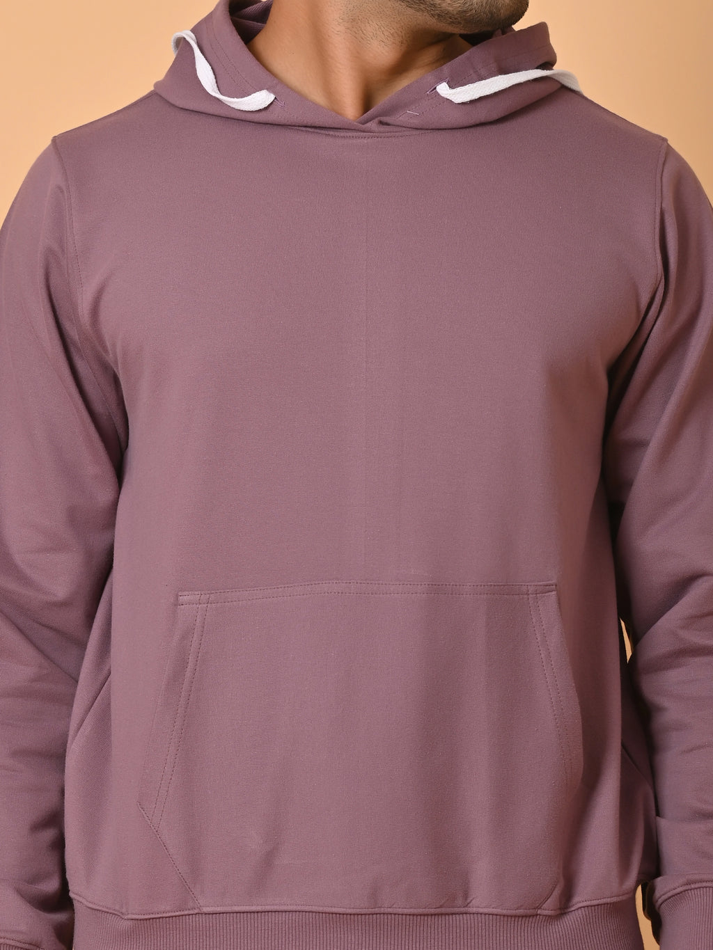 Men's Dark Lavender Cotton Fleece Hoodie
