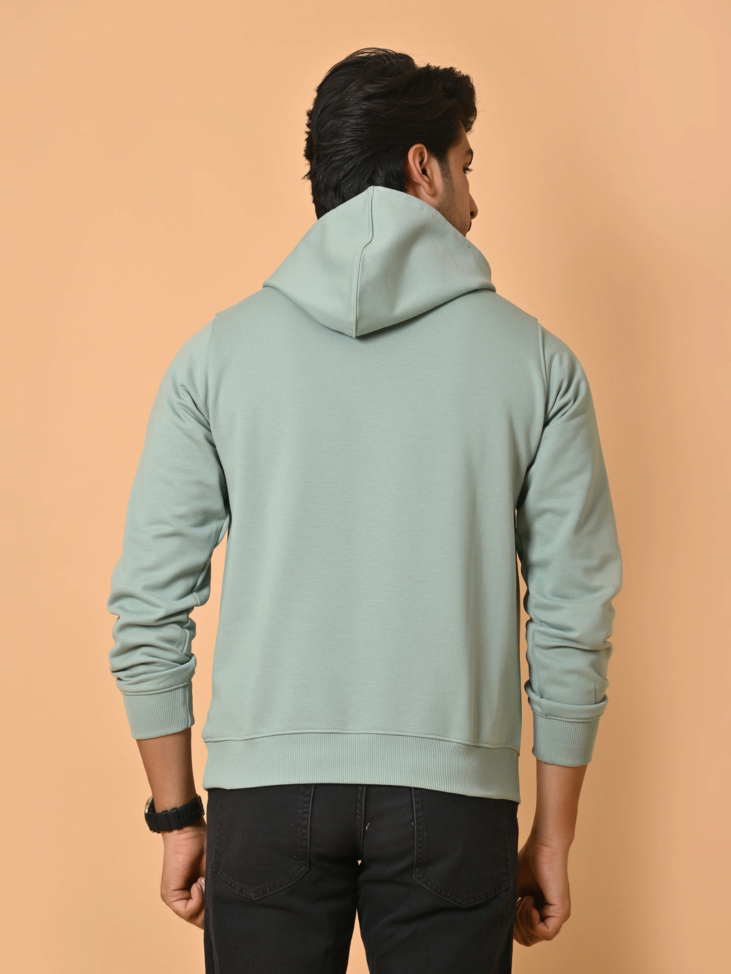 Men's Mint Green Cotton Fleece Hoodie