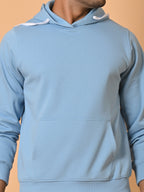 Men's Sky Blue Cotton Fleece Hoodie