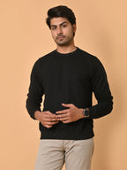 Men's Black Cotton Terry Sweatshirt