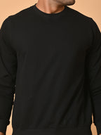 Men's Black Cotton Terry Sweatshirt