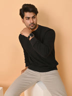 Men's Black Cotton Terry Sweatshirt