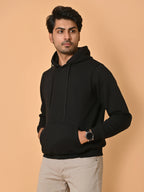 Men's Black Cotton Fleece Hoodie