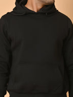 Men's Black Cotton Fleece Hoodie