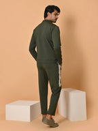Men's Army Green Lycra Tracksuit
