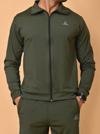 Men's Army Green Lycra Tracksuit