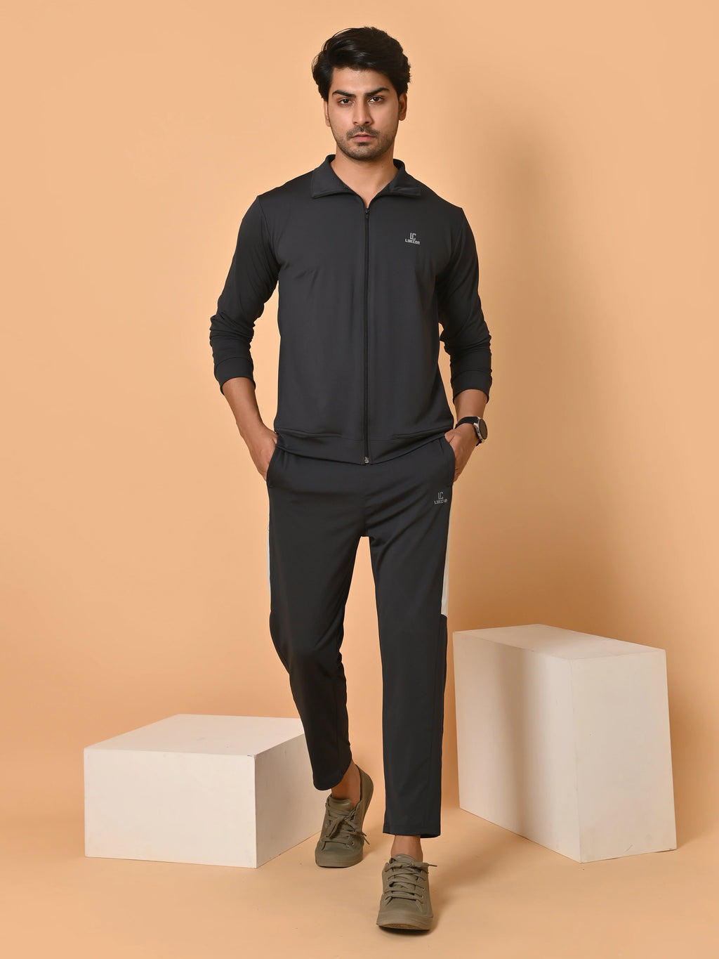 Men's Dark Grey Lycra Tracksuit