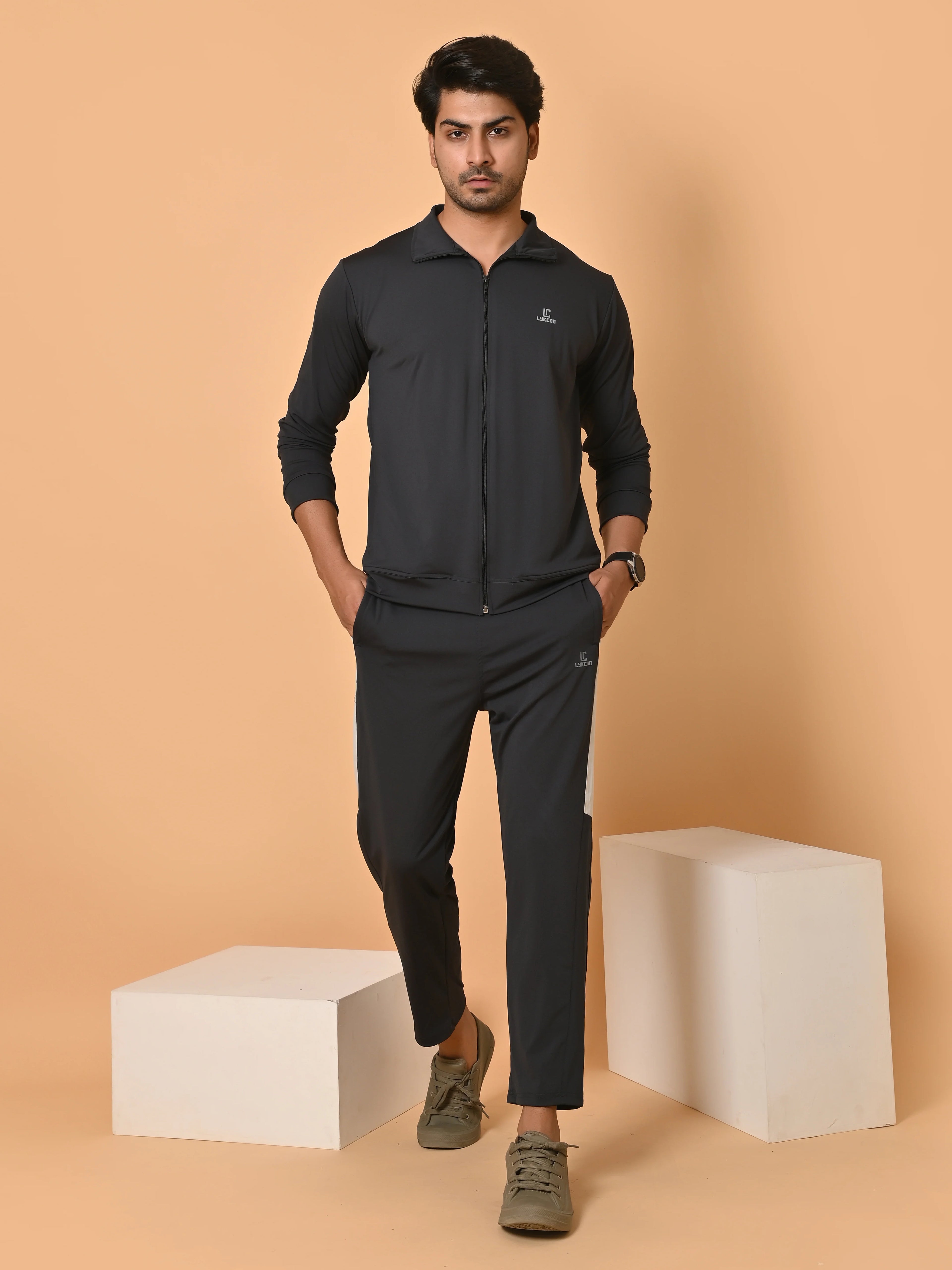 Men's Dark Grey Lycra Tracksuit