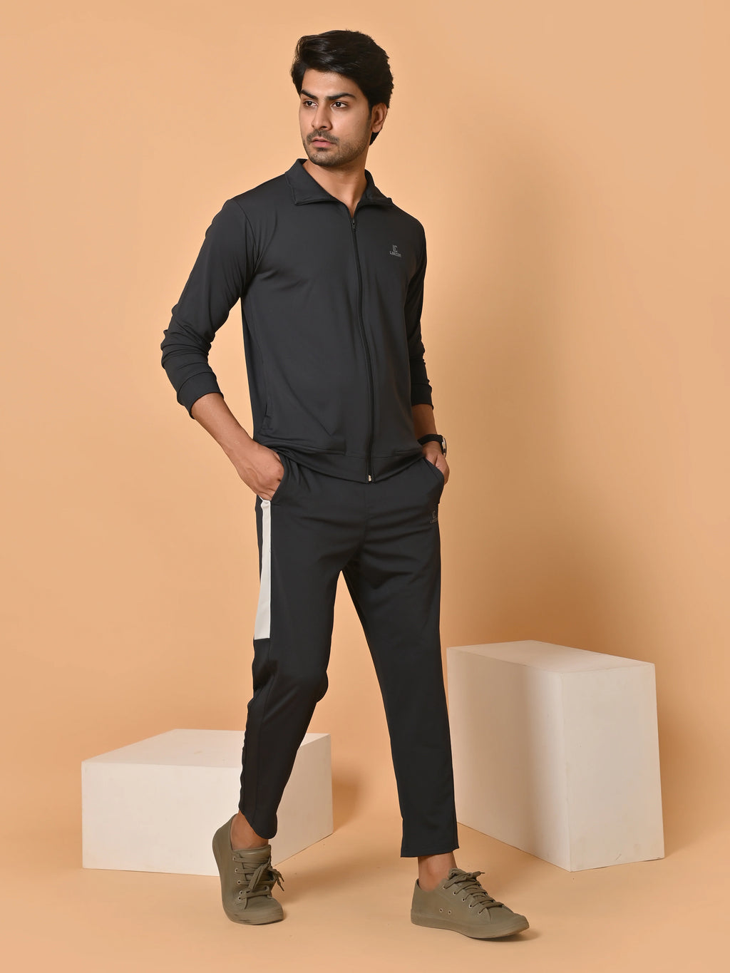 Men's Dark Grey Lycra Tracksuit