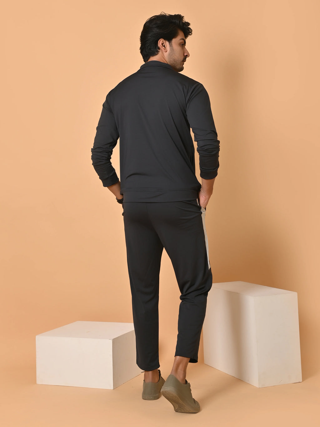 Men's Dark Grey Lycra Tracksuit