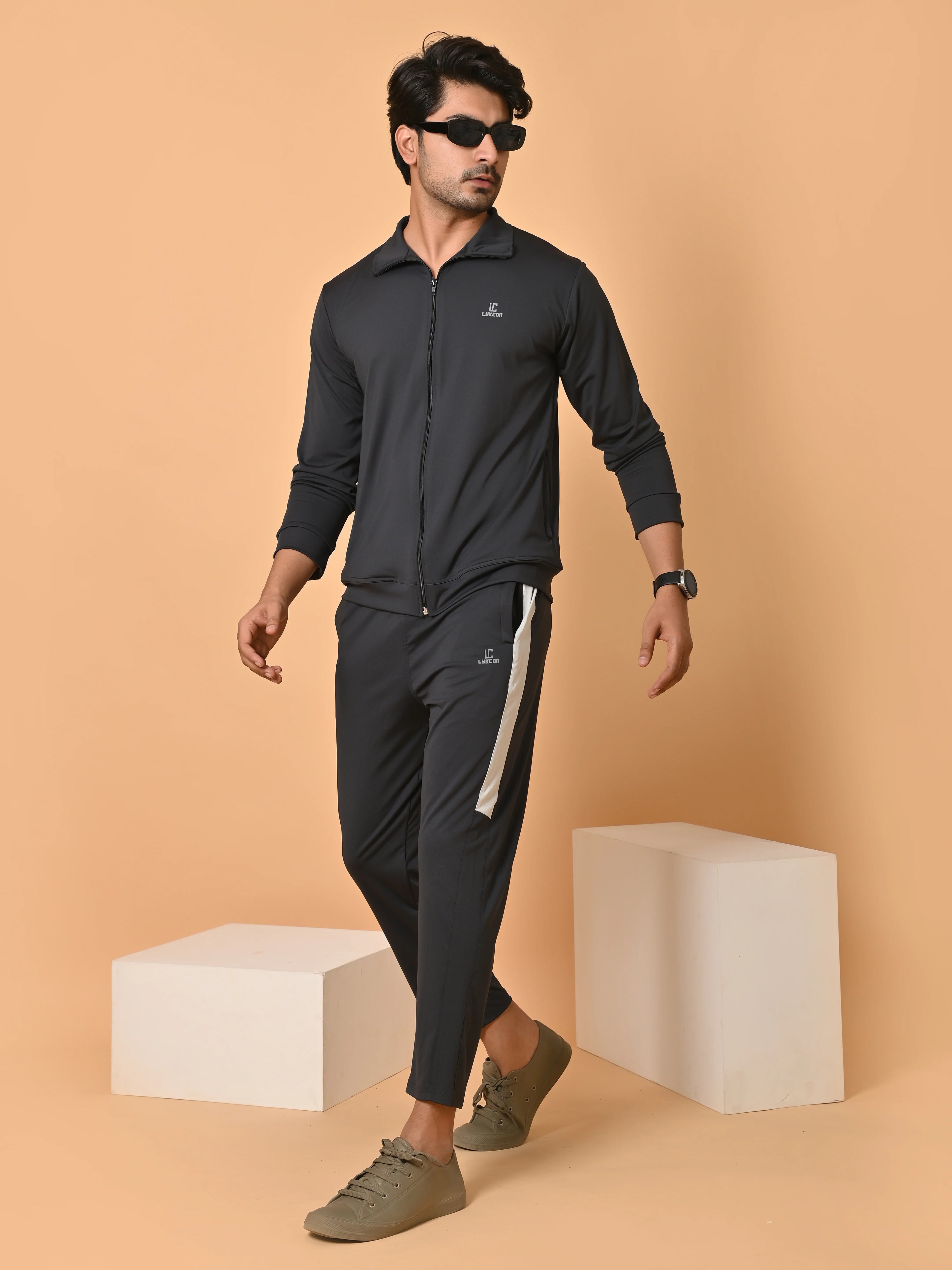 Men's Dark Grey Lycra Tracksuit