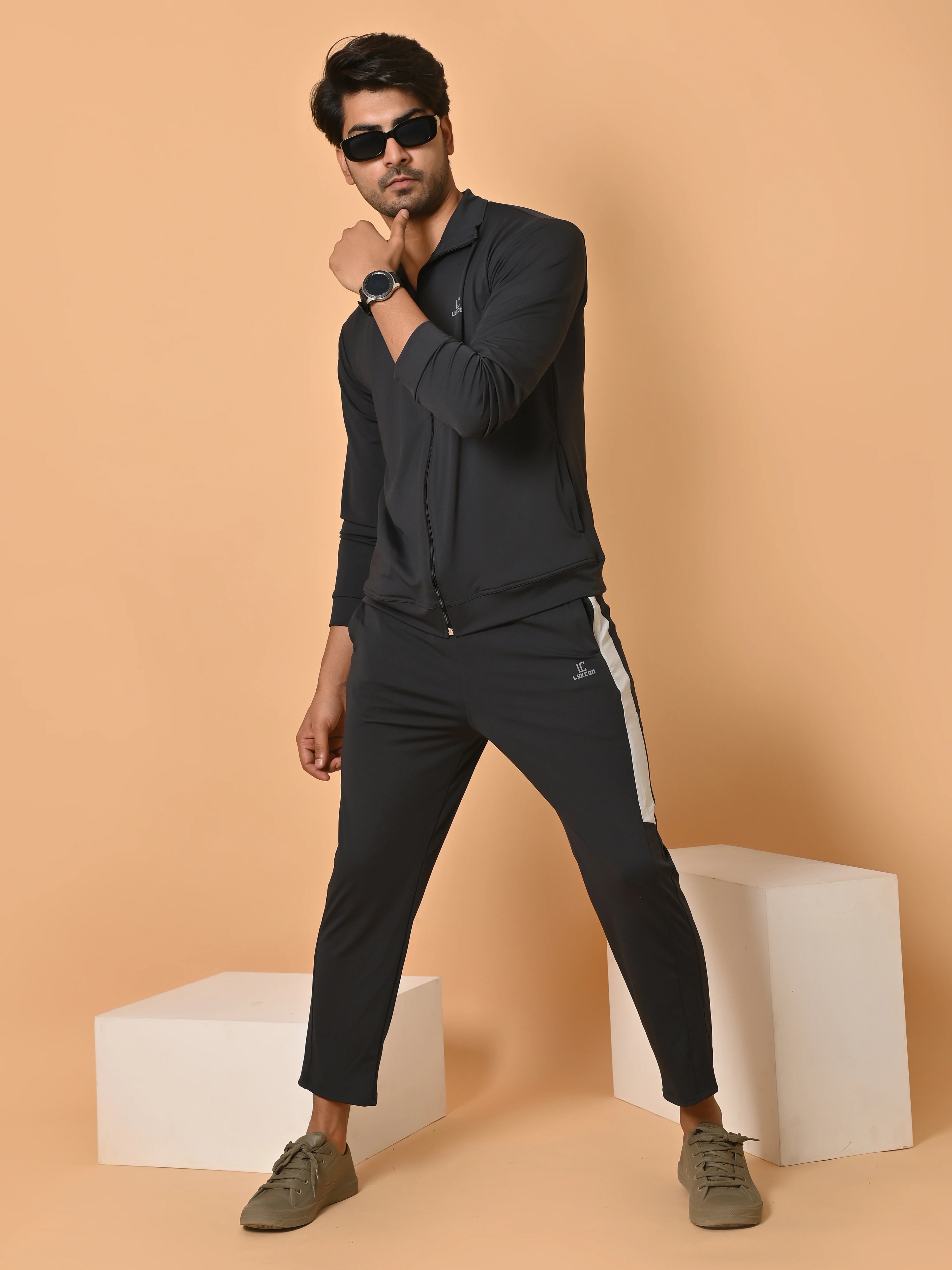 Men's Dark Grey Lycra Tracksuit