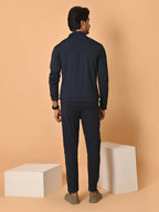 Men's Navy Blue Lycra Tracksuit
