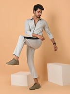 Men's Light Grey Lycra Tracksuit