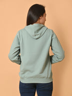 Women's Mint Green Cotton Fleece Hoodie