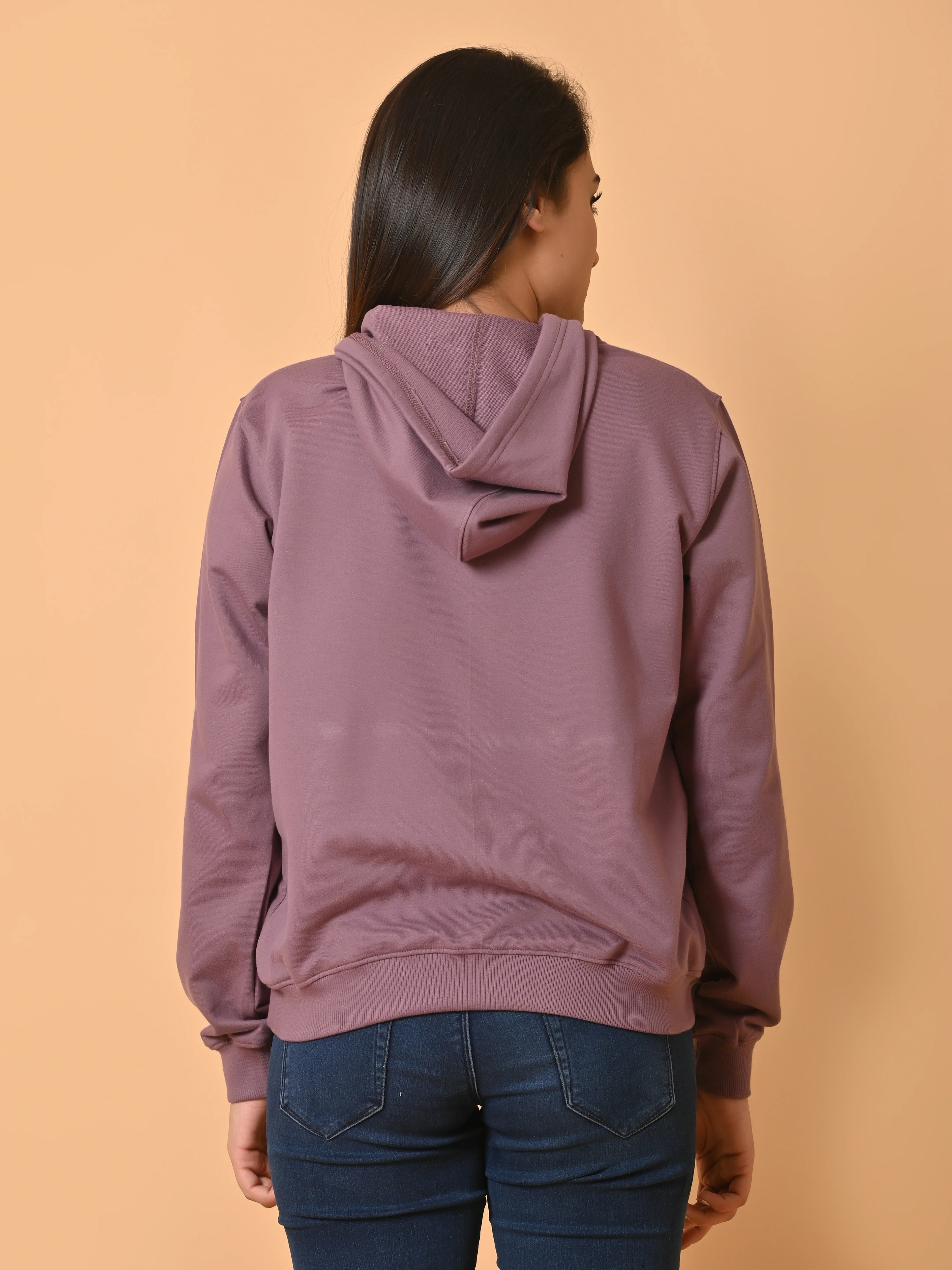 Women's Dark Lavender Cotton Fleece Hoodie