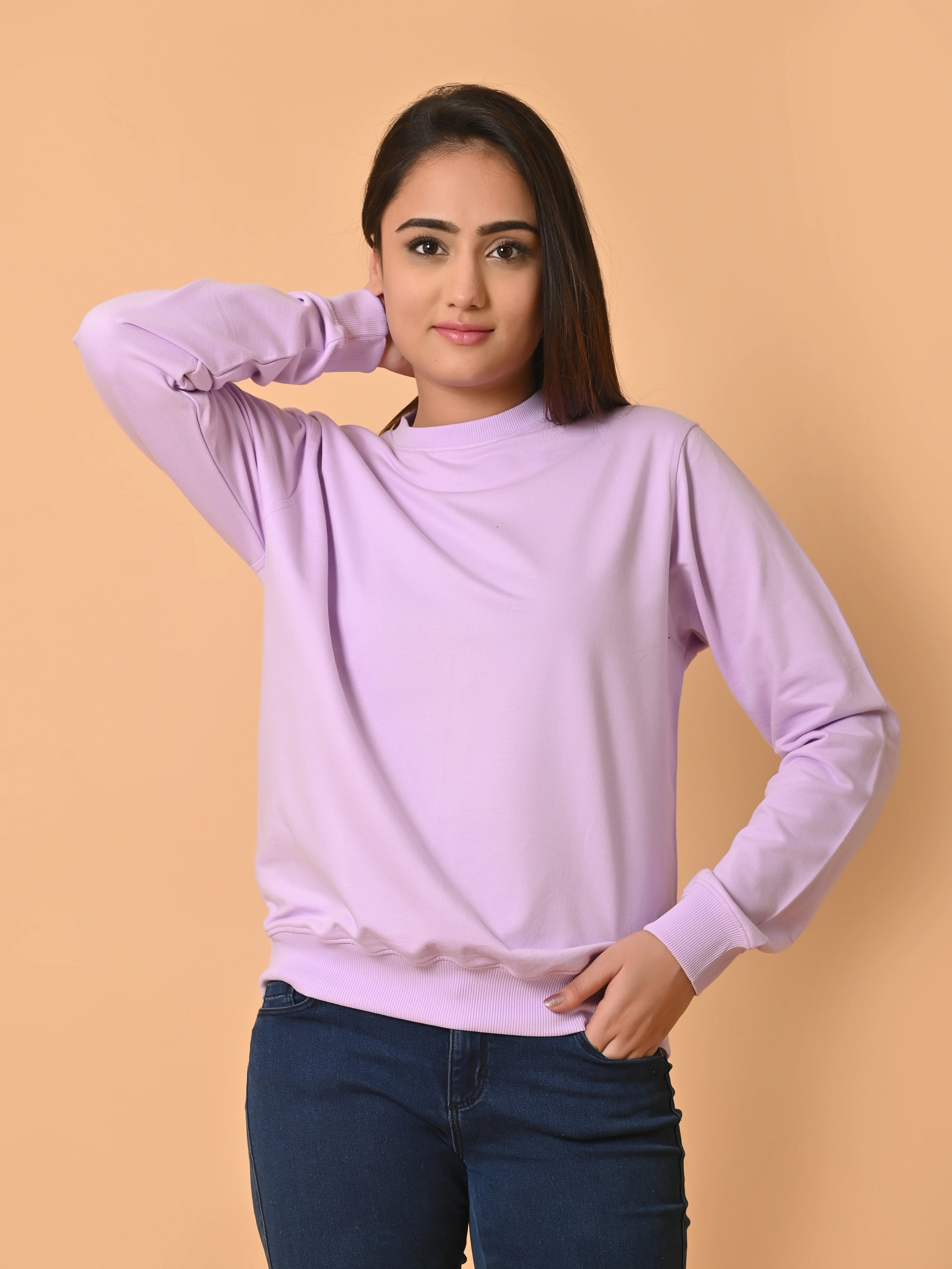 Women's Lavender Cotton Terry Sweatshirt