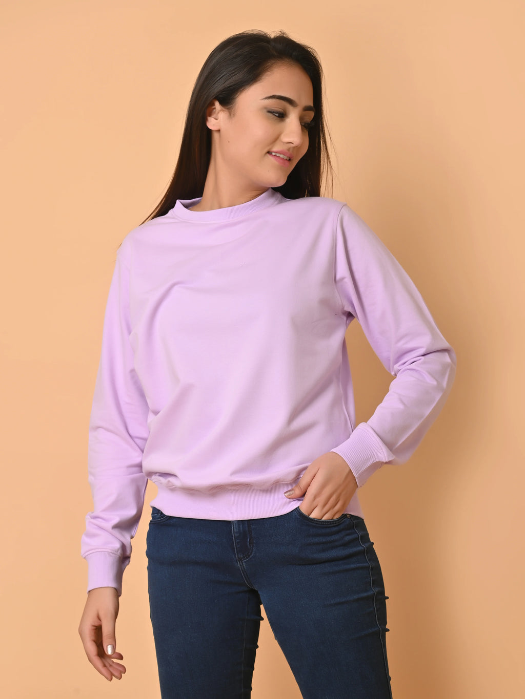Women's Lavender Cotton Terry Sweatshirt
